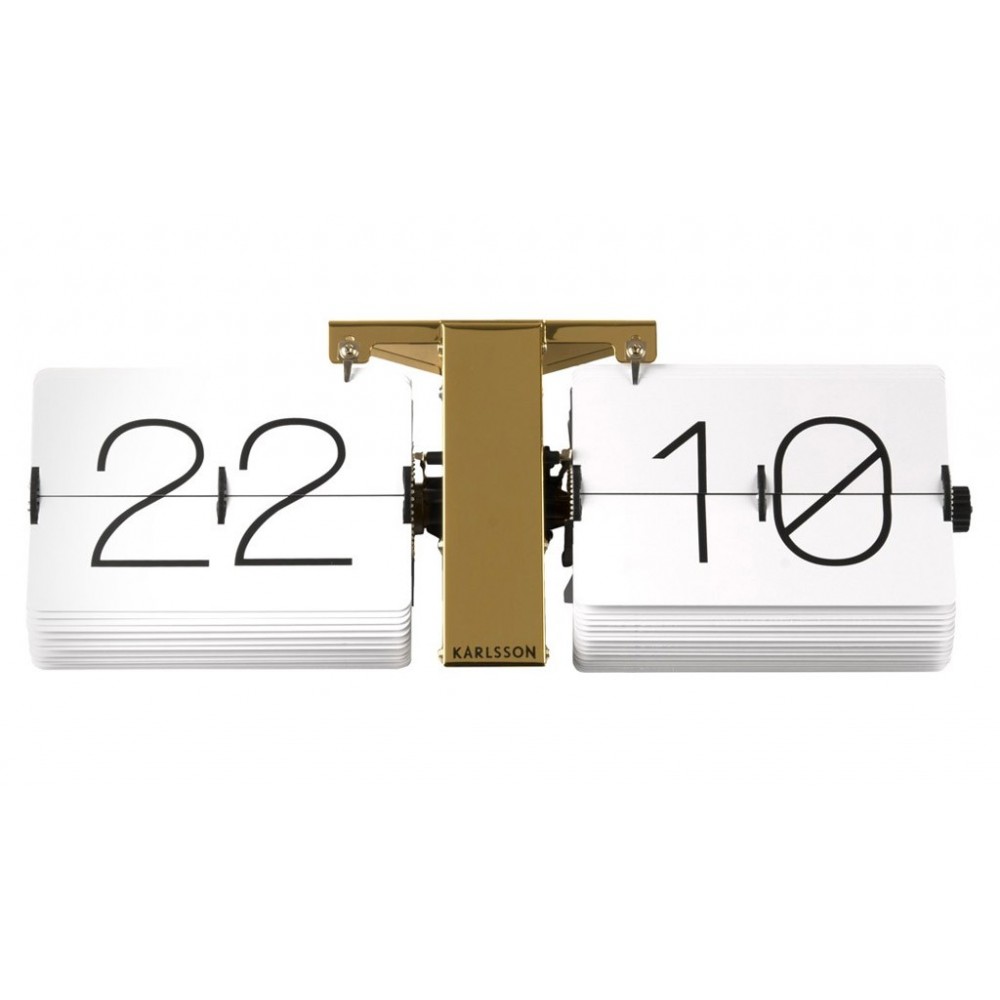 Seinäkello retro - Karlsson Flip Clock No Case Valkoinen KA5601WH