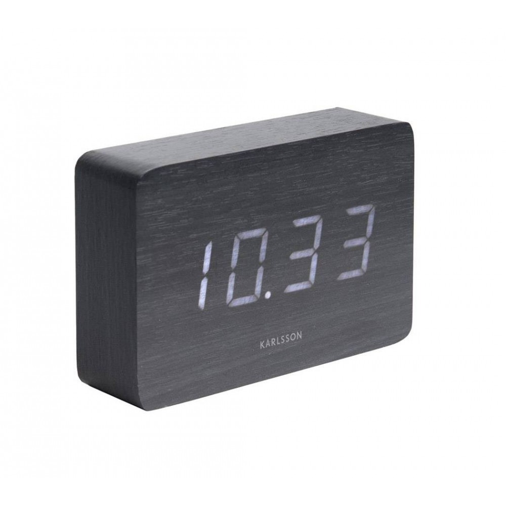 Digitaalinen herätyskello - Karlsson Square Veneer Musta Puu