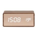 Herätyskello - Karlsson Mirror LED Kupari Tumma Puu