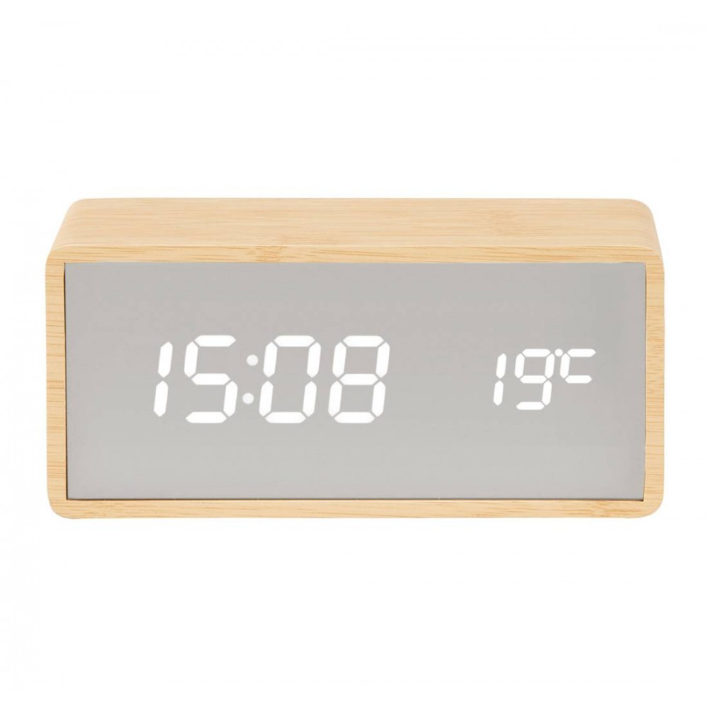 Herätyskello - Karlsson Mirror LED Kupari Vaalea Puu