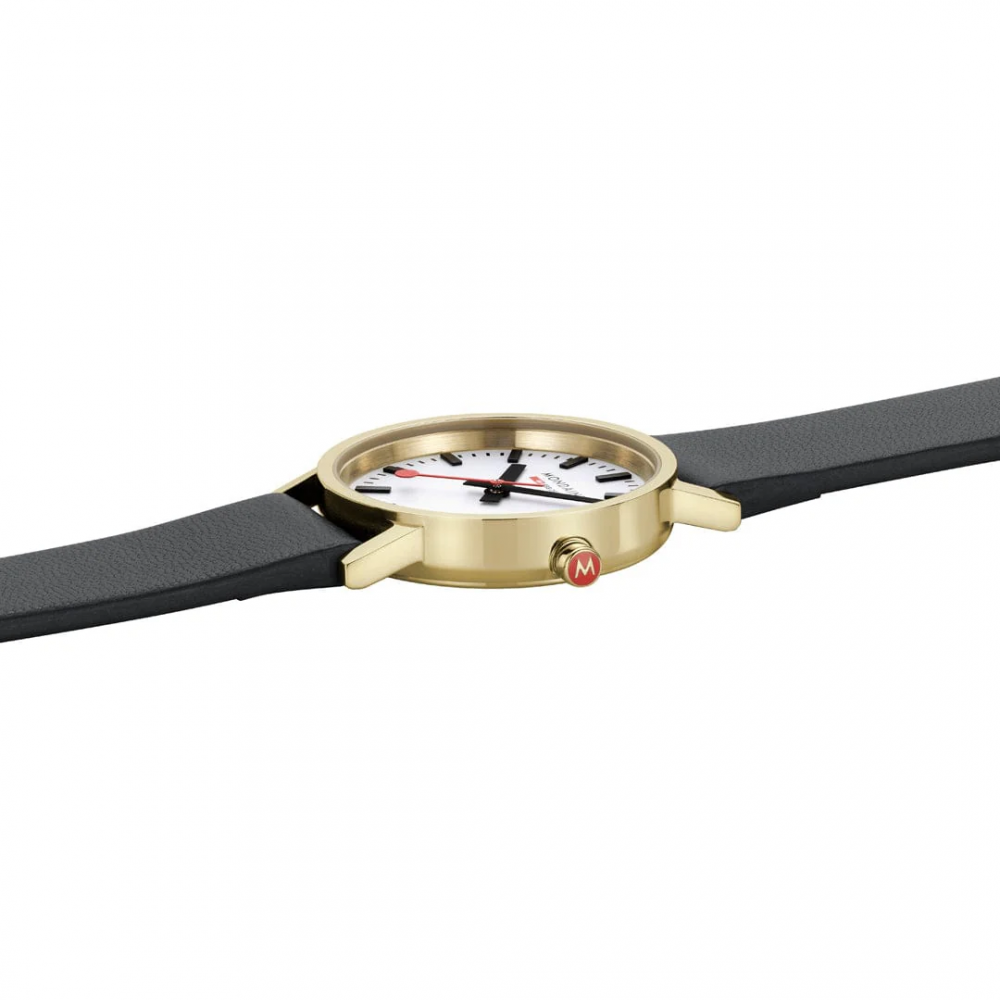 Rannekello Mondaine Classic Valkoinen/Nahka Ø30 mm A658.30323.10SBBV