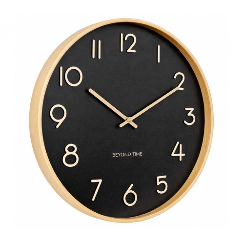 Seinäkello - Beyond Time Madera Grande Vaalea Puu Musta