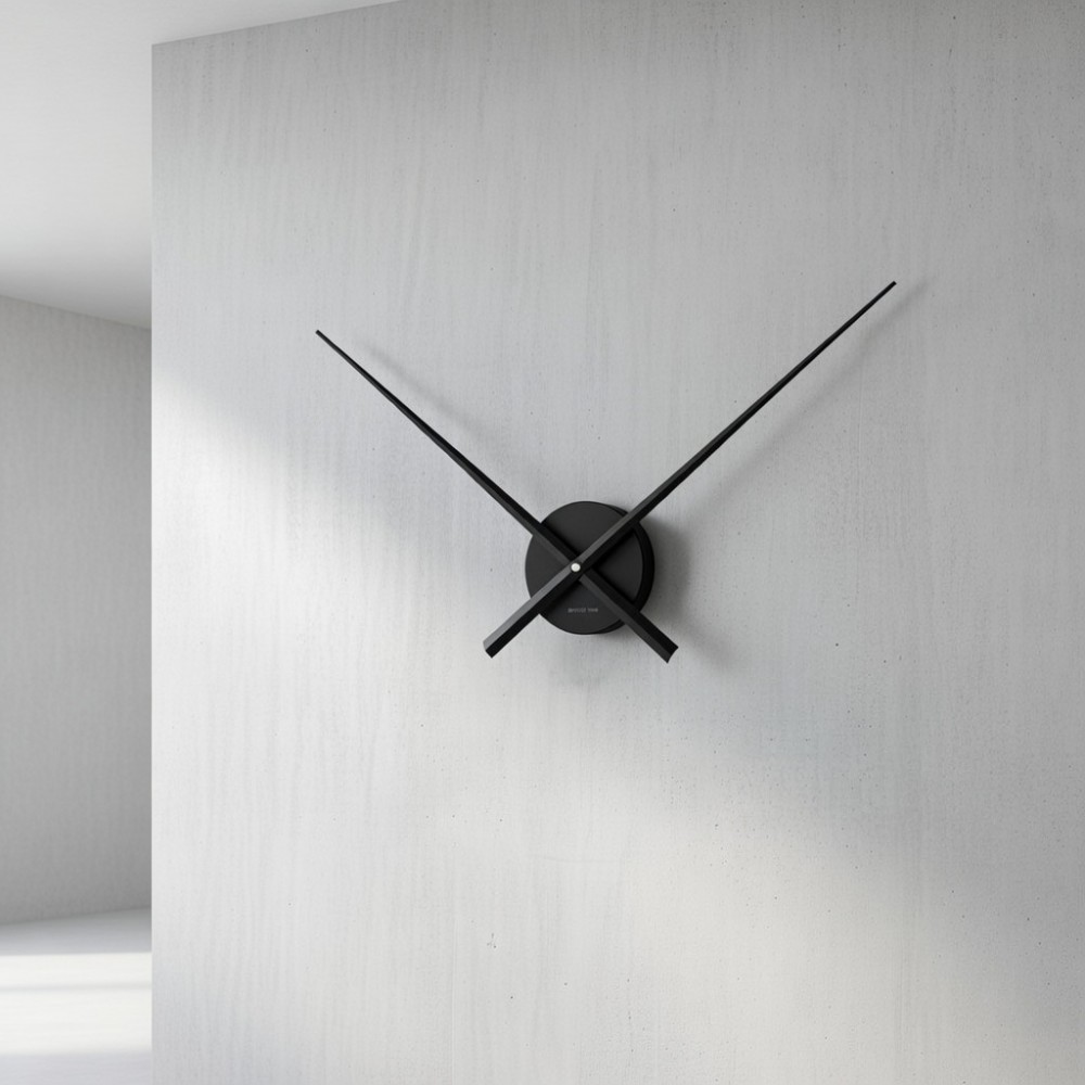 Seinäkello pelkät viisarit Hands Musta