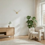 Seinäkello pelkät viisarit Hands Mini Kulta