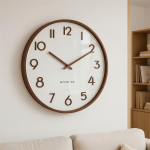 Seinäkello - Beyond Time Madera Grande Tumma Puu Valkoinen