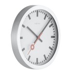 Seinäkello - NeXtime Station Stripe Hopea/Valkoinen